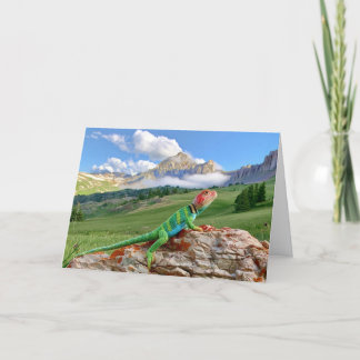 Cartão De Festividades Lagarto de Colar Crochê visita os San Juans