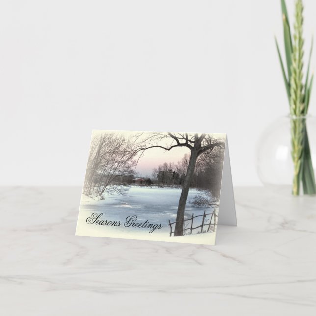 Cartão De Festividades Lagoa congelada (Frente)