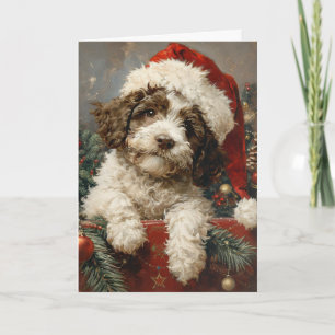 Cartão De Festividades Lagotto Romagnolo vintage personalizou o Natal