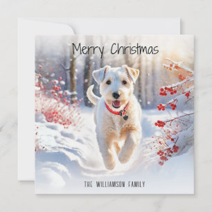 Cartão De Festividades Lakeland Terrier Dog Winter Snow Feliz Natal