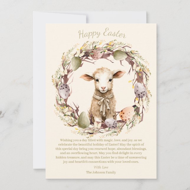 Cartão De Festividades Lamas de Páscoa de Aquarela Personalizadas (Frente)