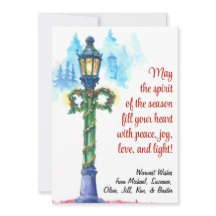 Lâmpada de Aquarela Natal Postar Foto no Verso