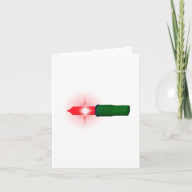 Cartão De Festividades Lâmpada de Natal Vermelha (Frente)