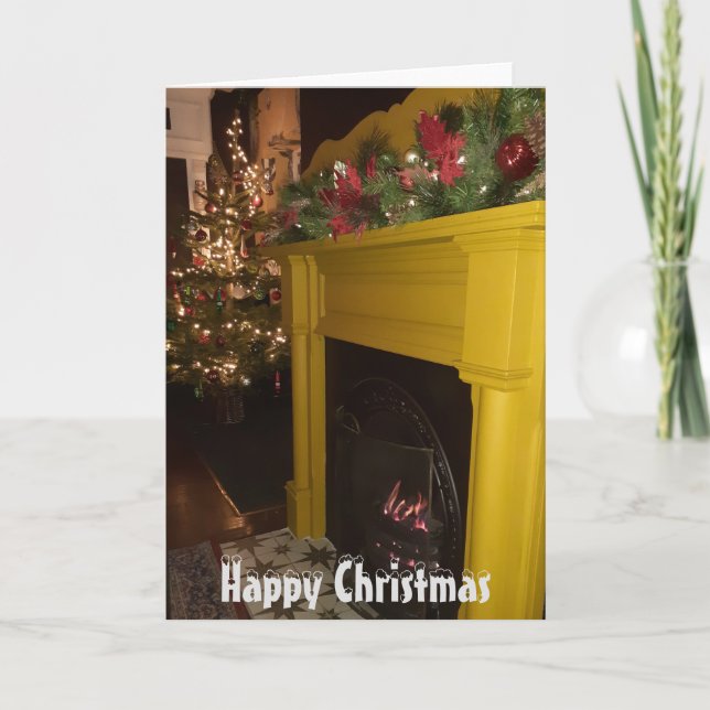 Cartão De Festividades Lâmpadas de incêndio e de Natal, Sheffield. (Frente)