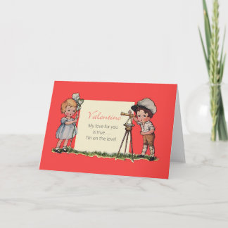 Cartão De Festividades Land Surveyor Vintage Valentine Card