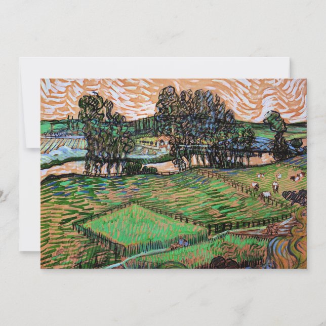 Cartão De Festividades Landscape with Bridge Across the Oise (Frente)