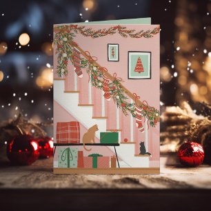 Cartão De Festividades Lar é onde estão as meias