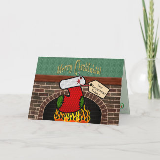 Cartão De Festividades Lareira de estoque (personalizado)