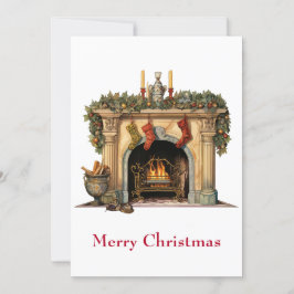 Cartão De Festividades Lareira Vitoriana Cozy