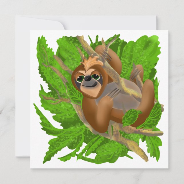 Cartão De Festividades Largura Do bobo Relaxando Em Uma Árvore (Frente)