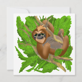 Cartão De Festividades Largura Do bobo Relaxando Em Uma Árvore