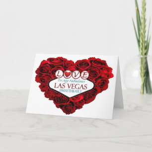 Cartão De Festividades Las Vegas Valentine's Day Heart Card LOVE