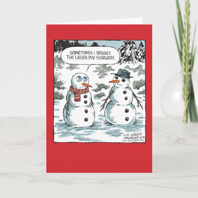 Cartão De Festividades Laser Eye Surgery Christmas Joke Paper Card (Frente)