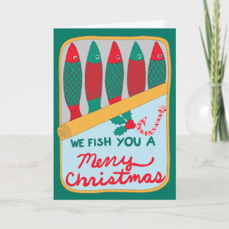 Cartão De Festividades Lata De Sardinha Peixe Enlatado Natal Divertido