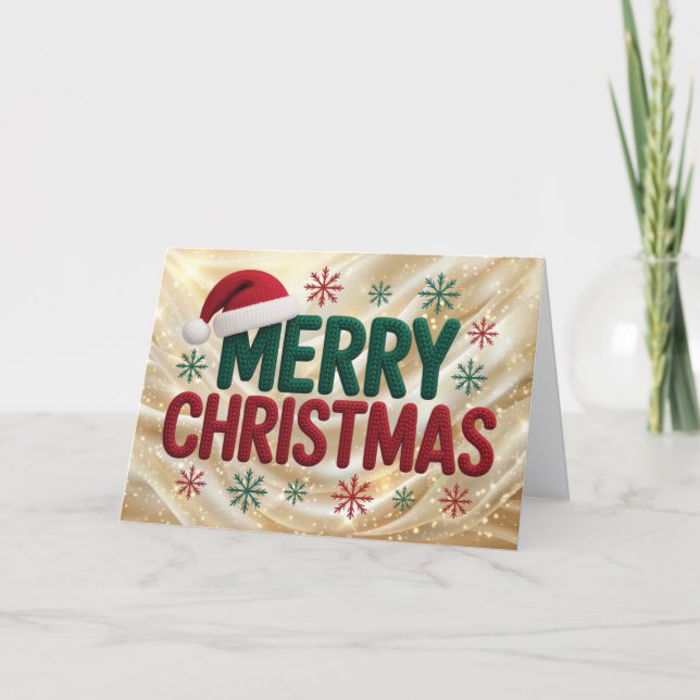 Cartão De Festividades Latch Hook Yarn Crochet (Faux, Not actual Yarn) (Frente)