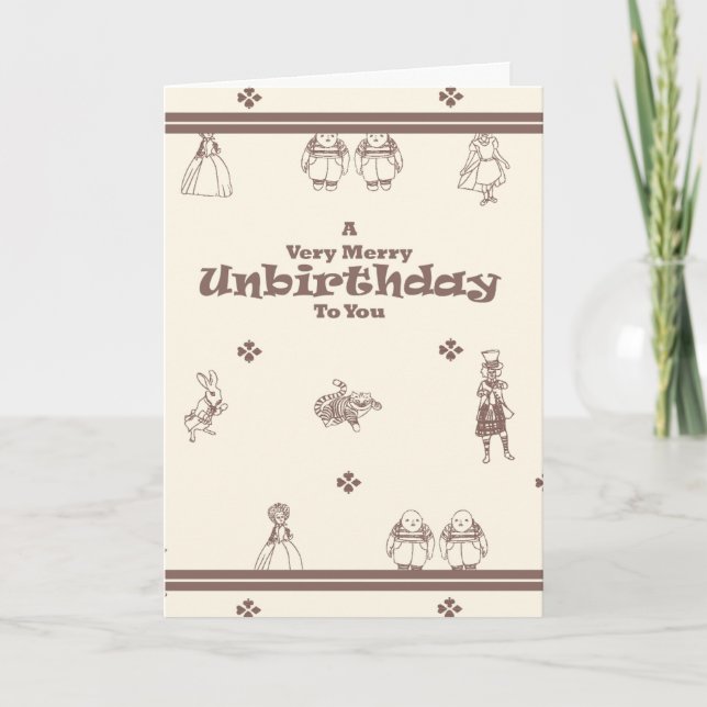 Cartão De Festividades Late Birthday Card: A Merry Unbirthday (Frente)