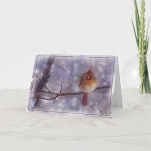 Cartão De Festividades Late Cold Day Lady Cardinal