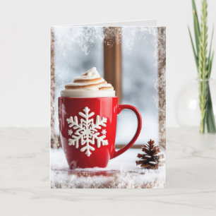 Cartão De Festividades Latte de Natal na Janela