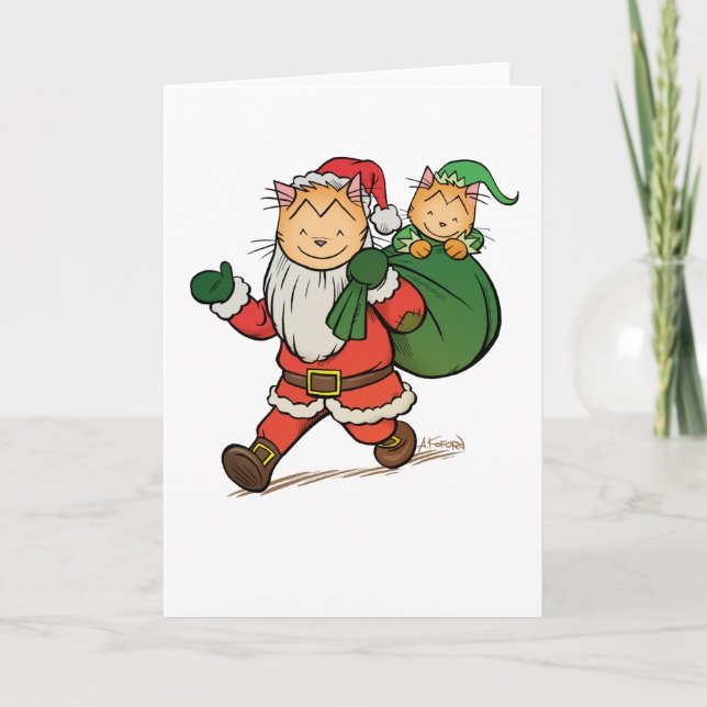 Cartão De Festividades Laugh-Out-Loud Cats Christmas Cards (Frente)