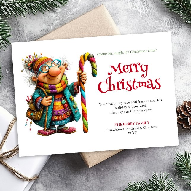 Cartão De Festividades Laugh Out Loud Woman Printable Xmas Greeting (Laugh Out Loud Woman Printable Xmas Greeting)