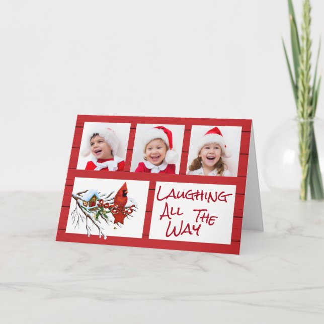 Cartão De Festividades Laughing All the Way Photo Christmas Card (Frente)