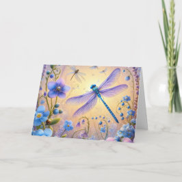 Cartão De Festividades Lavender Dragonfly Birthday Card