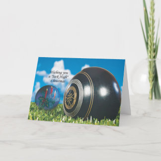 Cartão De Festividades Lawn Bowls Christmas card with special verse