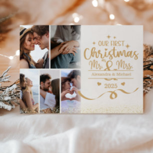 Cartão De Festividades Layout de Fotos de Natal Horizontal para o Primeir