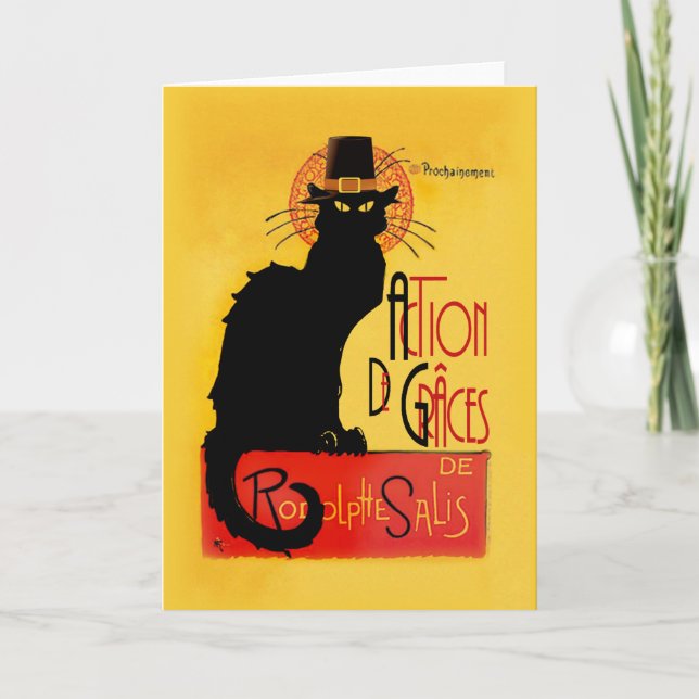 Cartão De Festividades Le Chat Noir - Action De Grâces (Frente)