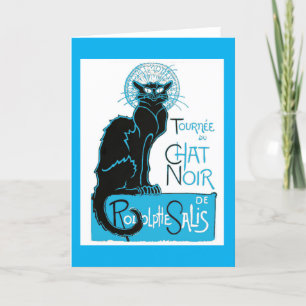 Cartão De Festividades Le Chat Noir Cat New Turquoise, Card
