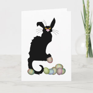Cartão De Festividades Le Chat Noir Easter Bunny Ears