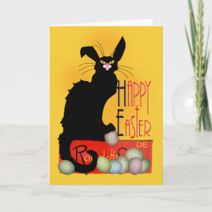 Cartão De Festividades Le Chat Noir Easter Bunny Ears