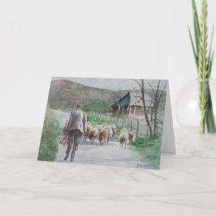 Cartão De Festividades Leading the Sheep