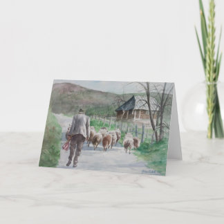 Cartão De Festividades Leading the Sheep
