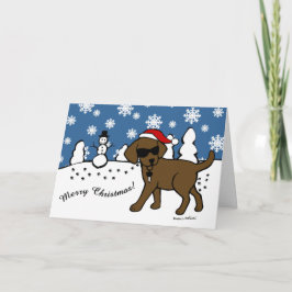 Cartão De Festividades Legal Chocolate Labrador Cartoon Natal