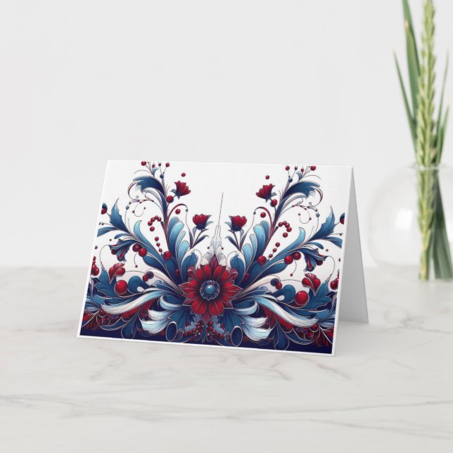 Cartão De Festividades Legitimidade da Crimson e do Sapphire Natal (Frente)