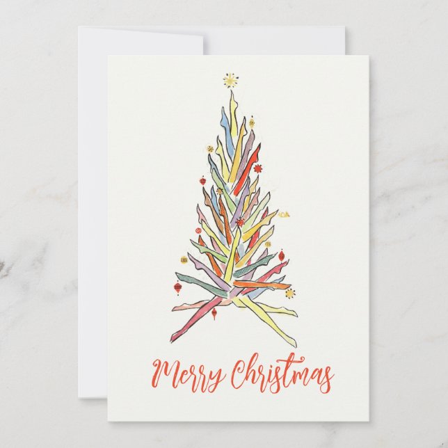 Cartão De Festividades Legs Tree Merry Christmas Holiday Card (Frente)