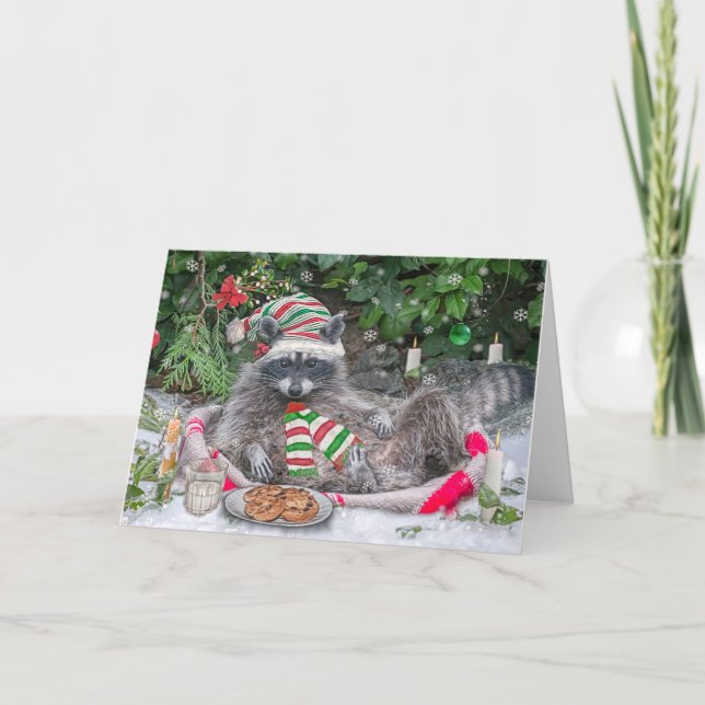 Cartão De Festividades Leite de guaxinim e cookies (Frente)