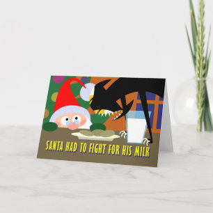 Cartão De Festividades Leite papai noel