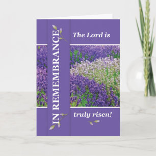 Cartão De Festividades Lembrando-se das flores de Lavanda de Páscoa