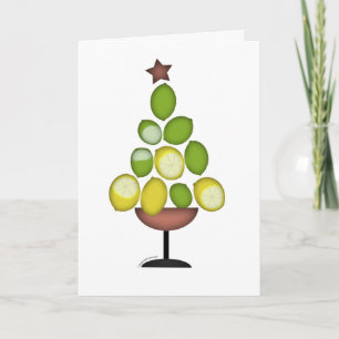 Cartão De Festividades lemon lime Christmas tree with star/martini glass