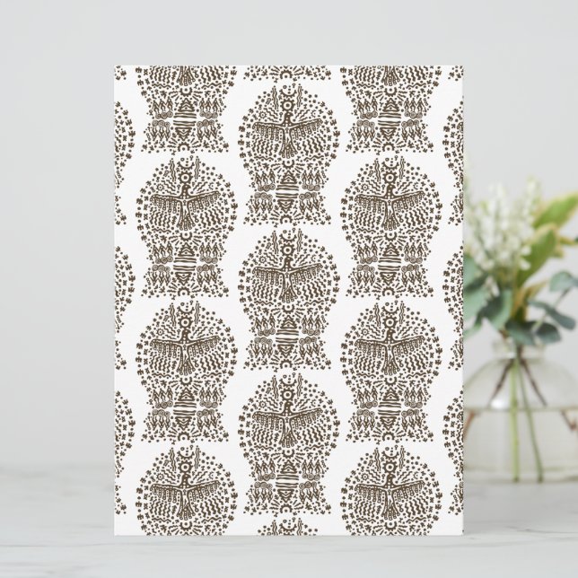 Cartão De Festividades Lenda antiga: Pássaro gigante e tendas tribais (Em pé/Frente)