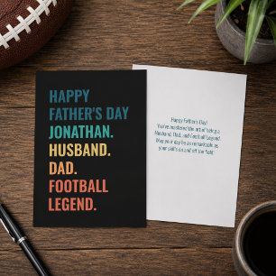 Cartão De Festividades Lenda do Futebol Personalizada Marido Dia dos Pais