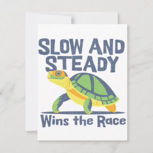 Cartão De Festividades Lenta E Firme Ganha A Corrida - Tartaruga