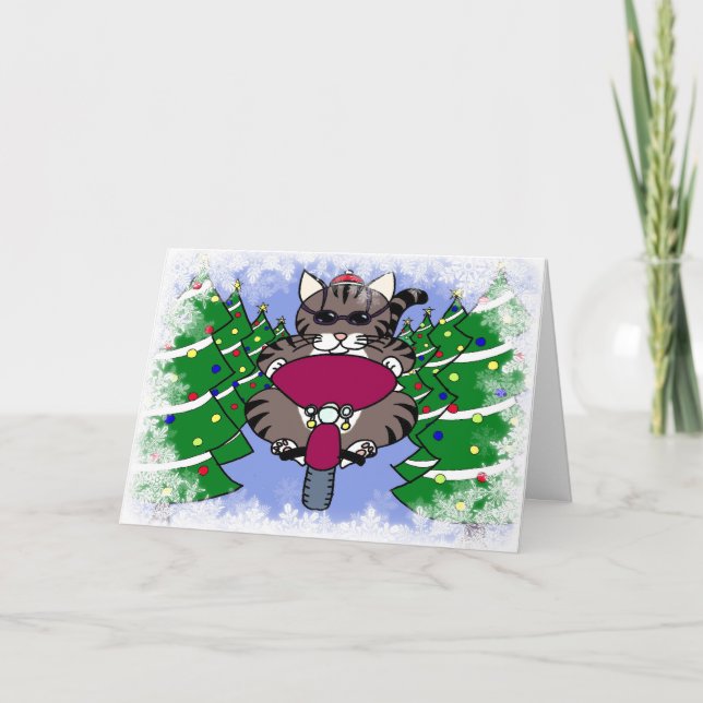 Cartão De Festividades Leo the Cat Christmas Cards (Frente)