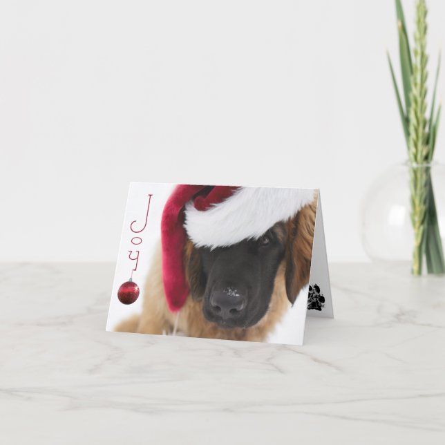 Cartão De Festividades Leonberger puppy Christmas (Frente)