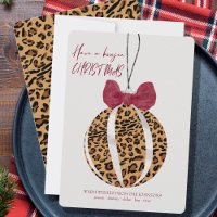Leopard Print Bauble Burgundy Arco Boujee Natal