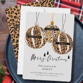 Cartão De Festividades Leopard Print Tree Ornaments Christmas Pregnancy