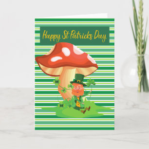 Cartão De Festividades Leprechaun and Mushroom St Patrick's Day Card