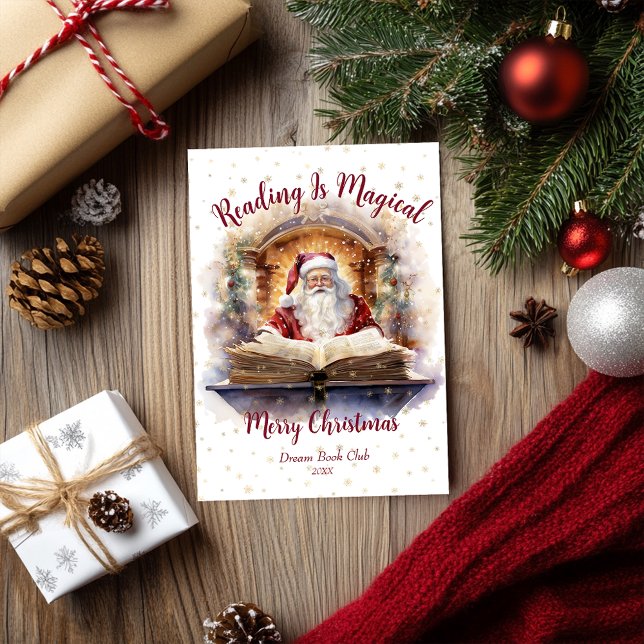 Cartão De Festividades Ler é Design de floco de neve mágico (Criador carregado)